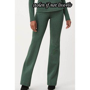 $598 NWT Auth Diane von Furstenberg Caspian green black link print pants mfg S